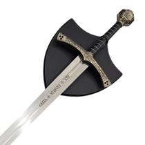 Espada Cavaleiro Medieval Em Aço Gravado E Suporte