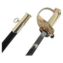Espada Cerimonial Da Marinha Real Bainha Preta E Dourada Preto