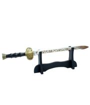 Espada Chinesa Preta Decorativa Com Suporte 42cm - Enfeite Decorativo