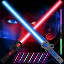 Espada de luz dupla Light Up Sabre ANNDOFY RGB 7 cores para crianças