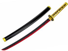Espada Demon Slayer Kimetsu No Yaiba Katana Tsugikuni Yoriich Lamina de Bambu Cosplay Decoração