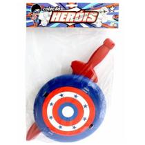Espada e Escudo Infantil 0458 em Plástico Cores Variadas Mini Toys