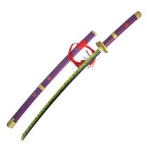 Espada Katana Zoro Enma One Piece Aço Roxa Com Bainha material sintético Colecionável