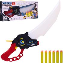 Espada Lançador De Dardos Vermelho Som Luz - Castela