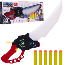 Espada Lançador de Dardos Vermelho Som Luz - Castela