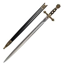 Espada Medieval Cruz De Malta Bainha Preta Luxo Dourado Espada Medieval Cruz De Malta Bainha Preta Luxo Dourado