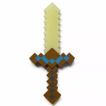Espada Minecraft De Ouro - 36Cm Com Som E Luz Led - Harsh