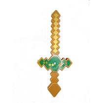 Espada Pixel Minecraft 58Cm Diamante Som E Luz + Pilha- Azul