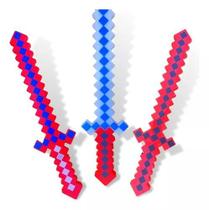 Espada Pixel Minecraft c/ Luz - Ilumine o Mundo dos Blocos!