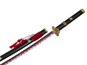 Espada Roronoa Zoro Katana Enma Black Lamina de Bambu Cosplay One Piece Decoração