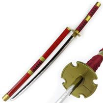 Espada Roronoa Zoro One Piece 104cm Lâmina Bambu Cor:Vermelha Espada Roronoa Zoro One Piece 104cm Lâmina Bambu Cor:Vermelha