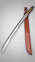 Espada Samurai 70cm Com Fio Corte E Bainha Couro Espada Samurai 70cm Com Fio Corte E Bainha Couro
