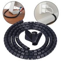 Espaguete Organizador de Cabos 22mm x 3m Espiral Preto Protege e Esconde Fios BOM5540 Espaguete Organizador de Cabos 22mm x 3m Espiral Preto Protege e Esconde Fios BOM5540