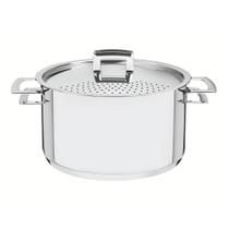 Espagueteira Brava Em Aço Inox Fundo Triplo Tampa Perfurada 24 Cm 6,1 L - Tramontina 62417240 Espagueteira Brava Em Aço Inox Fundo Triplo Tampa Perfurada 24 Cm 6,1 L - Tramontina 62417240