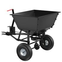 Espalhador de fertilizante rebocável Suchtale, capacidade de 59 kg, caçamba metálica Espalhador de fertilizante rebocável Suchtale, capacidade de 59 kg, caçamba metálica