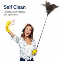 Espanador de Pó de Pena de Avestruz Com Cabo Extensivo Para Limpeza Shangrila Modelo Nomo Self Clean Cabo De 40 a 110cm