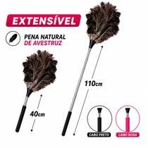 Espanador de Pó de Pena de Avestruz Com Cabo Extensivo Para Limpeza Shangrila Modelo Nomo Self Clean Cabo De 40 a 110cm