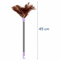 Espanador de Pó de Pena de Avestruz Importada Para Limpeza Shangrila Nomo N30 45cm Penas Naturais E Cabo Plástico Resistente
