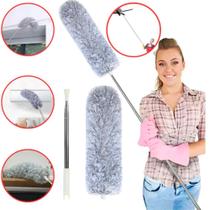 Espanador De Pó Haste Flexível De Microfibra Cabo Extensor Retrátil Limpeza Tira Pó 2,8M Lavável