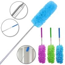Espanador de Pó Para Limpeza em Microfibra com Cabo Extensor Retrátil Lavável 85 cm Limpeza de Poeira
