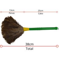 Espanador De Pó Penas De Avestruz Limpa Poeira Moveis 38cm - Duster