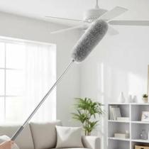 Espanador Microfibra Telescópico 2,8m Flexível Limpa Teto Ventilador Cinza Espanador Microfibra Telescópico 2,8m Flexível Limpa Teto Ventilador Cinza