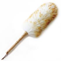 Espanadores de lã de cordeiro J&A com cabo de madeira maciça, cabeça flexível, antiestáticos e confortáveis, espanador de penas de 17,8 polegadas de comprimento para escritório, casa e carro, etc.