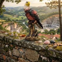 Espanta Pombos E Pardais Águia Gavião De Gesso 22cm Estátua Decorativa Resistente AVB DECOR