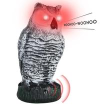 Espantalho De Coruja Realista À Prova d'Água 360 graus Dispositivo De Controle De Pássaros Com Som E Espantalho De Coruja Realista À Prova d'Água 360 graus Dispositivo De Controle De Pássaros Com Som E