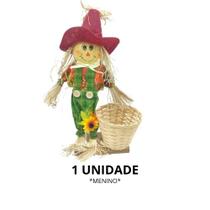 Espantalho Enfeite De Festa Junina Com Cesto De Palha