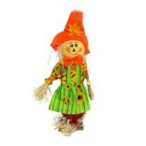 Espantalho Festa Junina Decoração Florido Com Palha 60cm Arraia Completo com base