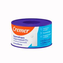 Esparadrapo Cremer Impermeável Branco 2,5cm x 4,5m com 1 Unidade
