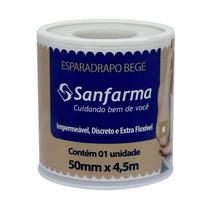 Esparadrapo Impermeavel Bege Sanfarma 50mm x 4,5m 6 Unid