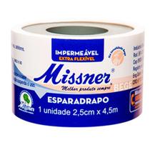 Esparadrapo Missner Impermeavel Bege, 1 Unidade Com 2,5Cm X 4,5M