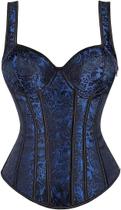 Espartilho ADELCE Gothic Jacquard Overbust Shaper azul GG feminino