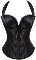 Espartilho ADELCE Renaissance Overbust Bustier Top Gótico Preto XL