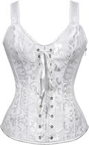 Espartilho ADELCE Renaissance Overbust Shaper de renda branca 2GG para mulheres