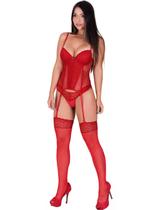 Espartilho Cinta Liga Completo Afina Cintura Meia Corselet Lingerie Feminina Luxo Brabatan