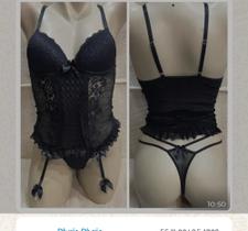 espartilho completo preto veludo