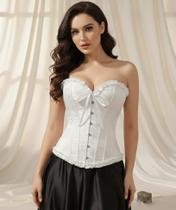 Espartilho Corpete Corset Cinta Modela Cintura Brocado Sexy