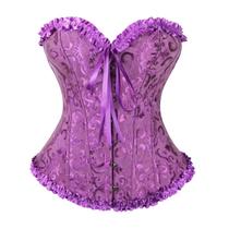 Espartilho Corpete Corset Floral Cinta Modela Afina Cintura Tamanho:34 (XS)Cor:Roxo Espartilho Corpete Corset Floral Cinta Modela Afina Cintura Tamanho:34 (XS)Cor:Roxo