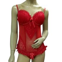 Espartilho Corselet Afina Cintura Trabalhado Renda Dornelas 536