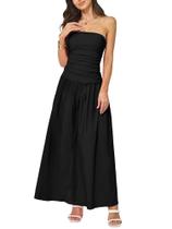 Espartilho de tubo sem alças Maxi Dress Yulaviniee para mulheres