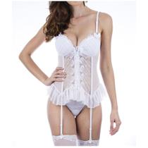 Espartilho em Tule com Zíper 1263 Branco