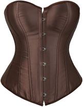 Espartilho feminino ADELCE Sexy Boned Overbust Shaper, marrom, tamanho M