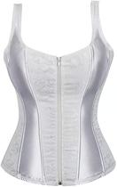 Espartilho feminino ADELCE, sexy, com cadarço, desossado, floral, branco