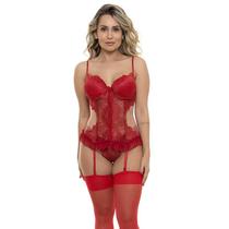 Espartilho Vermelho Sepie 37043 Renda e Tule