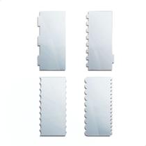 Espátula 20cm Acrílico Alisador Bolo Confeitaria Kit 4 Un