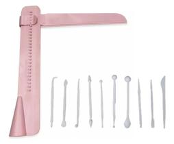 Espátula Alisador Ajustável + 10 Estecas P/ Pasta Americana