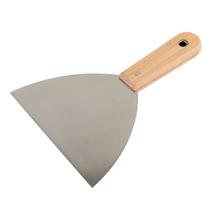 Espátula Chapa Aço Inox 15 Cm Inoxidável C/ Cabo Madeira